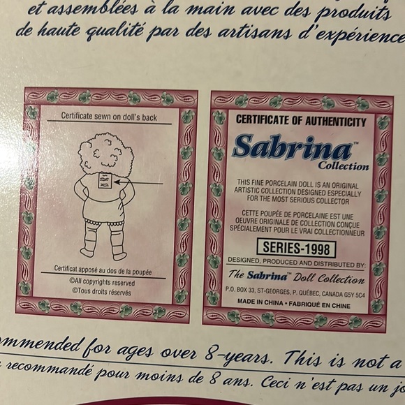 Sabrina Collection By Katrina Morandi 1998 Porcelain Doll - Picture 5 of 9